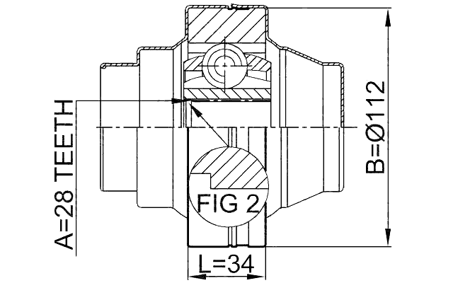 2311-TOUR - INNER CV JOINT 28X112