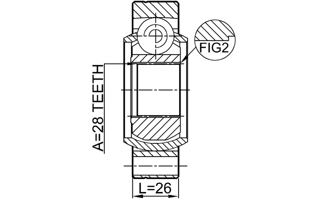 2311-TR5RR - REAR INNER CV JOINT 28X85.9
