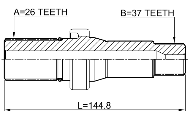2312-TRANST5RH - AXLE HALF SHAFT RIGHT 37X144.8X26