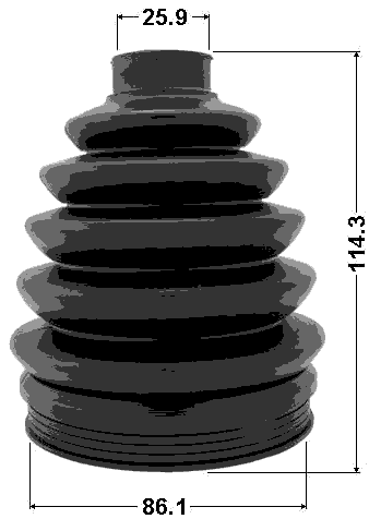 2317P-B6 - BOOT OUTER CV JOINT KIT PVC 86.1X114.3X25.9
