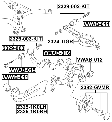 2329-003-KIT - REPAIR KIT, CAMBER ADJUSTING ECCENTRIC BOLT (SET, SET FOR ONE SIDE)