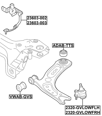23603-003 - LEVEL SENSOR, FRONT RIGHT (WITH LINK)