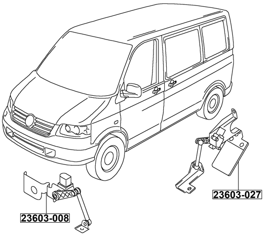 23603-008 - FRONT LEVEL SENSOR (WITH LINK)