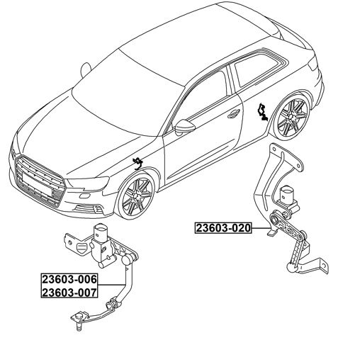 23603-020 - REAR LEVEL SENSOR (WITH LINK)