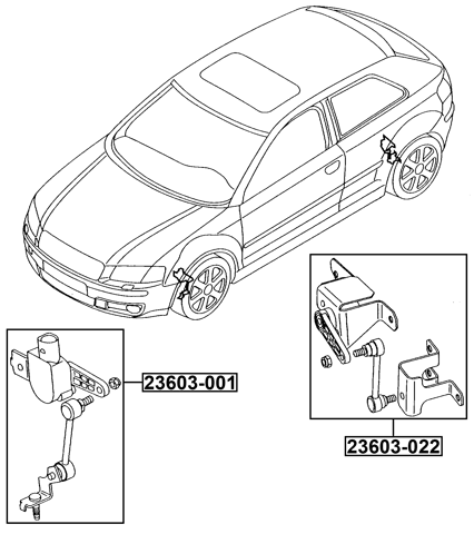 23603-022 - REAR LEVEL SENSOR (WITH LINK)
