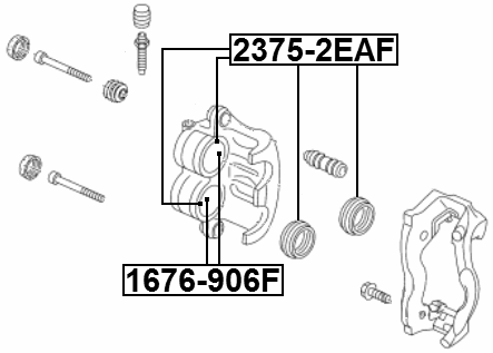 2375-2EAF - FRONT BRAKE CALIPER REPAIR KIT (FOR ONE PISTON)
