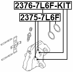 2375-7L6F - FRONT BRAKE CALIPER REPAIR KIT (FOR ONE PISTON)
