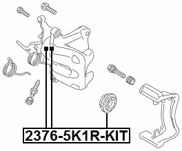 2376-5K1R-KIT - REPAIR KIT, REAR CALIPER PISTON WITH MECHANISM D38