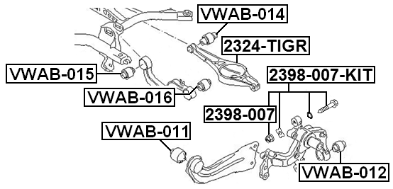2398-007-KIT - SUSPENSION ARM BOLT W/ WASHER REPAIR KIT