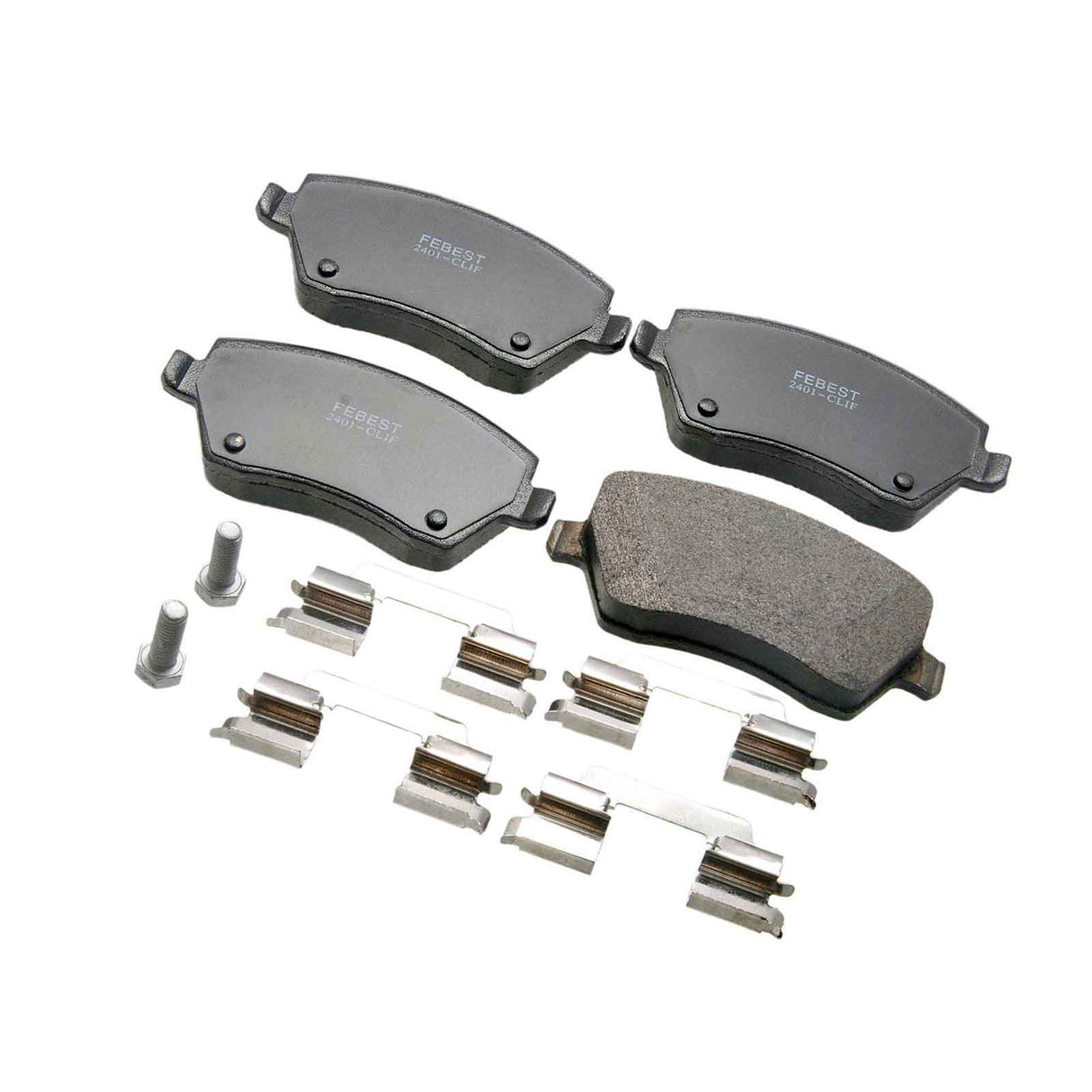 2401-CLIF - PAD KIT, DISC BRAKE, FRONT - KIT (INCLUDING BOLTS, WITH ANTI-RATTLE SPRING) Braking System, Brake Pads