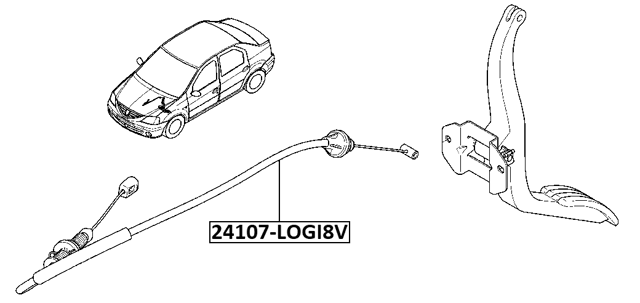 24107-LOGI8V - THROTTLE CABLE