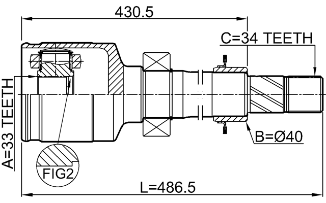 2411-CAPTRH - INNER CV JOINT RIGHT 33X40X34