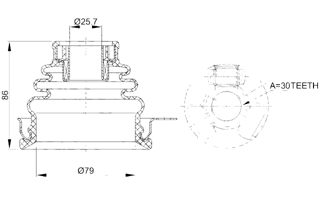 2411-LOGLH - INNER CV JOINT LEFT REPAIR KIT