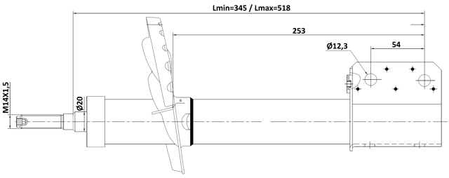 24110-004F - FRONT SHOCK ABSORBER GAS.TWIN TUBE