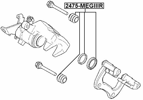 2475-MEGIIIR - REAR BRAKE CALIPER REPAIR KIT (SET FOR ONE SIDE)