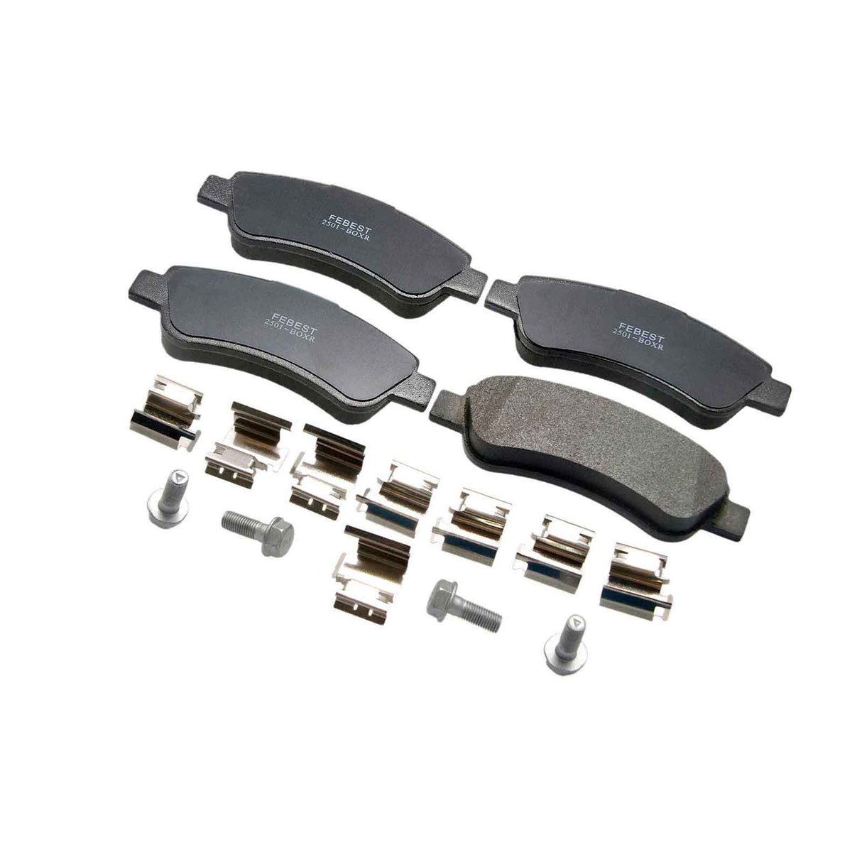 2501-BOXR - PAD KIT, DISC BRAKE, REAR - KIT (INCLUDING BOLTS, WITH ANTI SQUEAL SHIM) Braking System, Brake Pads