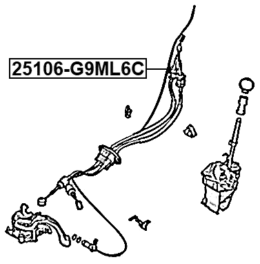 25106-G9ML6C - TRANSMISSION GEAR CHANGE CABLE