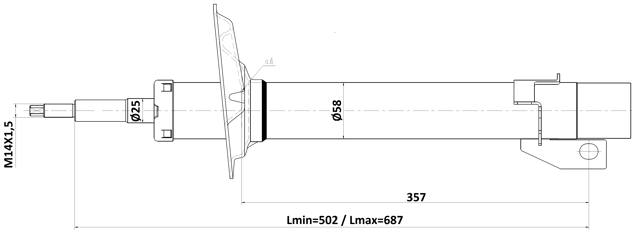 25110-004F - FRONT SHOCK ABSORBER GAS.TWIN TUBE