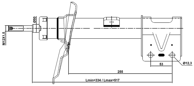 25110-006FL - SHOCK ABSORBER FRONT LEFT GAS.TWIN TUBE