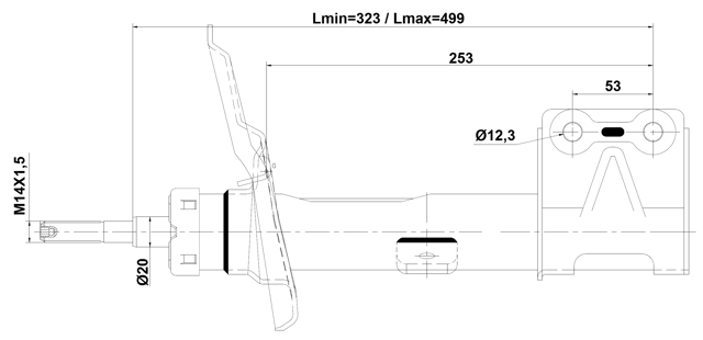25110-007FL - SHOCK ABSORBER FRONT LEFT GAS.TWIN TUBE