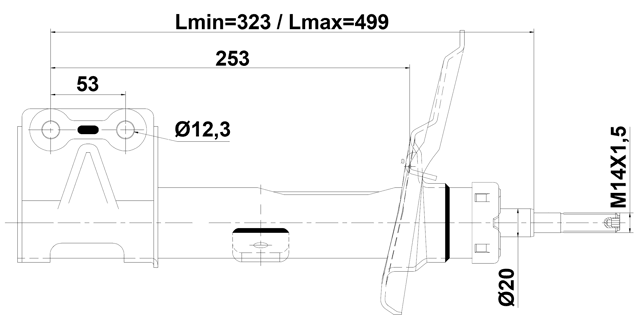 25110-009FR - SHOCK ABSORBER FRONT RIGHT GAS.TWIN TUBE