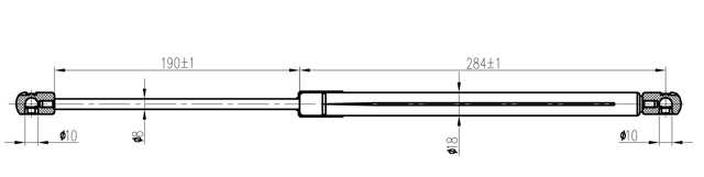 25117-006 - BOOT GAS STRUT L492/600N