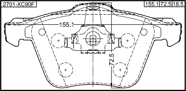 2701-XC90F - PAD KIT, DISC BRAKE, FRONT (WITH ANTI SQUEAL SHIM)