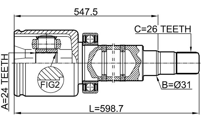 2711-V70RH - INNER CV JOINT RIGHT 24X31X26