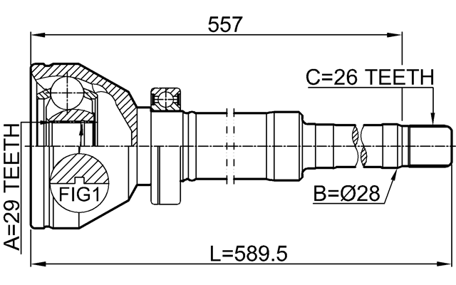 2711-XC90WDRH - INNER CV JOINT RIGHT 29X28X26