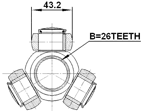 2716-S80T - TRIPOD JOINT 26X43.2