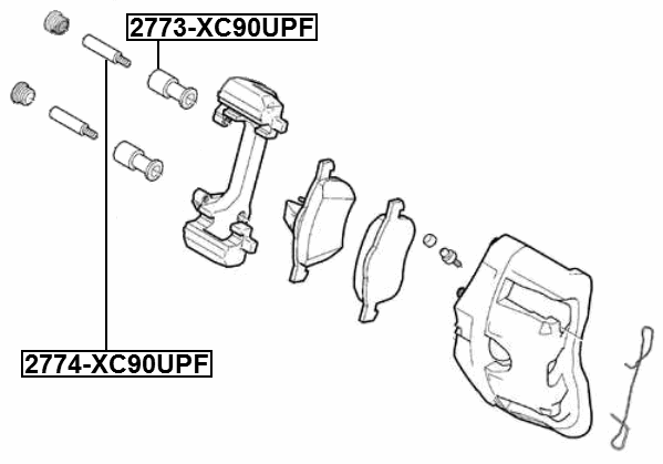2774-XC90UPF - FRONT CALIPER SLIDE PIN