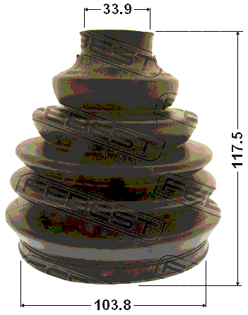 2917P-RRIIIR - BOOT OUTER CV JOINT KIT PVC 103.8X117.5X33.9
