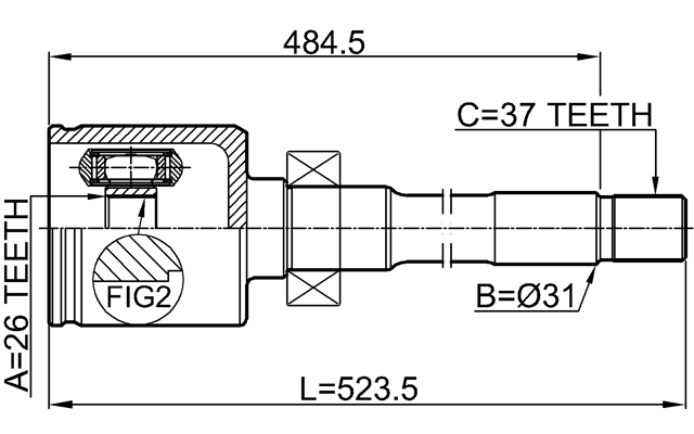 3011-F720RH - INNER CV JOINT RIGHT 26X31X37