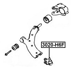 3020-H6F - BALL JOINT FRONT LOWER ARM