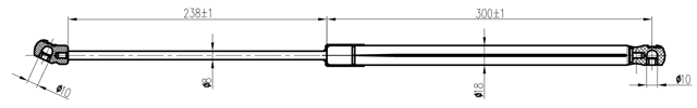 34117-002 - BONNET GAS STRUT L556/240N