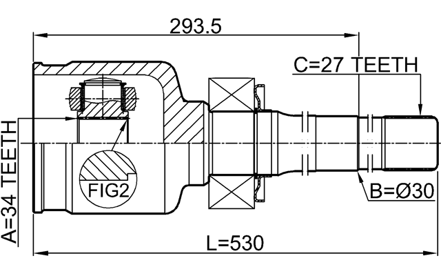 3511-NL34WDRH - INNER CV JOINT RIGHT 34X30X27