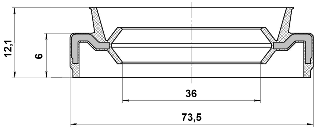 95EAW-38730613X - DRIVE SHAFT OIL SEAL 36X73.5X6X12.1