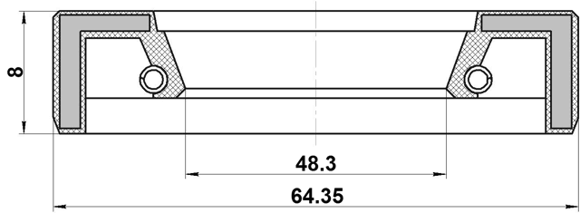 95FAY-50640808X - DRIVE SHAFT OIL SEAL 48.3X64.35X8X8