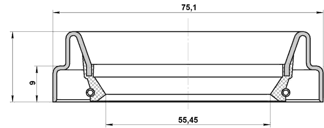 95FDY-57750909C - DRIVE SHAFT OIL SEAL 55.45X75.1X9X9