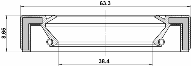 95GAS-40630909C - DRIVE SHAFT OIL SEAL 38.4X63.3X8.65X8.65