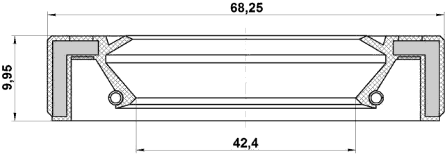 95GAW-44680909X - HALF SHAFT OIL SEAL 42.4X68.25X9.95X9.95