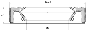 95GAY-30500909L - DRIVE SHAFT OIL SEAL 28X50.25X9