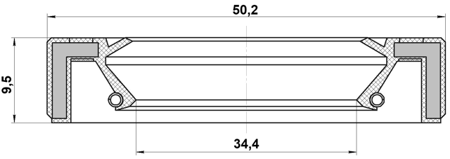 95GAY-36500909C - DRIVE SHAFT OIL SEAL 34.4X50.2X9.5