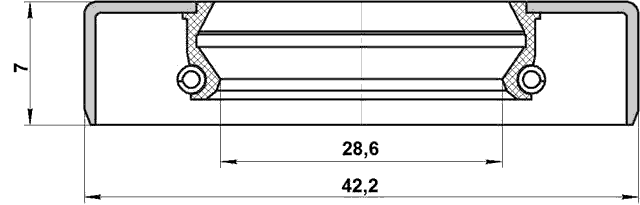 95GBY-30420707R - DRIVE SHAFT OIL SEAL 28.6X42.2X7X7