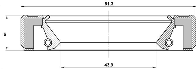 95GBY-45610606R - OIL SEAL TRANSAXLE CASE 43.9X61.3X6X6