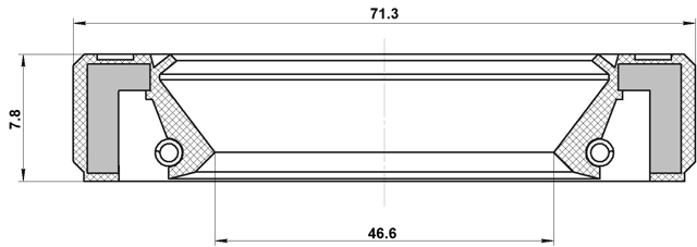 95GBY-48710808R - OIL SEAL TRANSAXLE CASE 46.6X71.3X7.8X7.8
