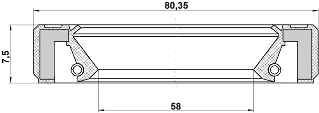 95GBY-60800808L - DRIVE SHAFT OIL SEAL 58X80.35X7.5X7.5