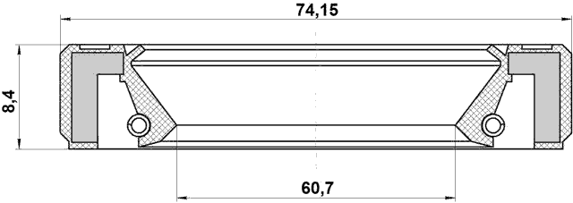 95GBY-62740808R - DRIVE SHAFT OIL SEAL 60.7X74.15X8.4X8.4