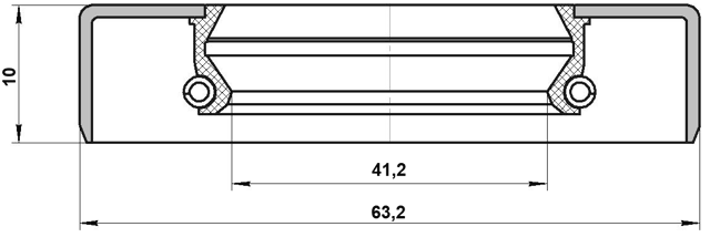95GDW-43631015C - DRIVE SHAFT OIL SEAL 41.2X63.2X10X15