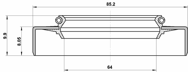 95GDW-66850810X - OIL SEAL FRONT HUB 64X85.2X8X9.9